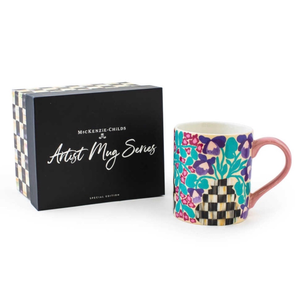 MacKenzie-Childs Floral Checkered Mug - Artist Mug Series - Liv Lee